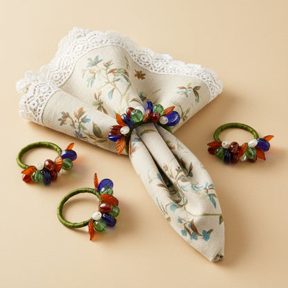 Jewel Tone Forest Cluster Napkin Rings (Set of 4)