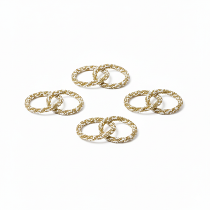 Gilded Pearl Weave Napkin Rings (Set of 4)