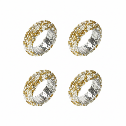 Platinum & Gold Shimmer Cuff Napkin Rings (Set of 4)