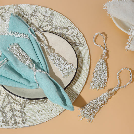 Celeste Cascade Beaded Napkin Rings