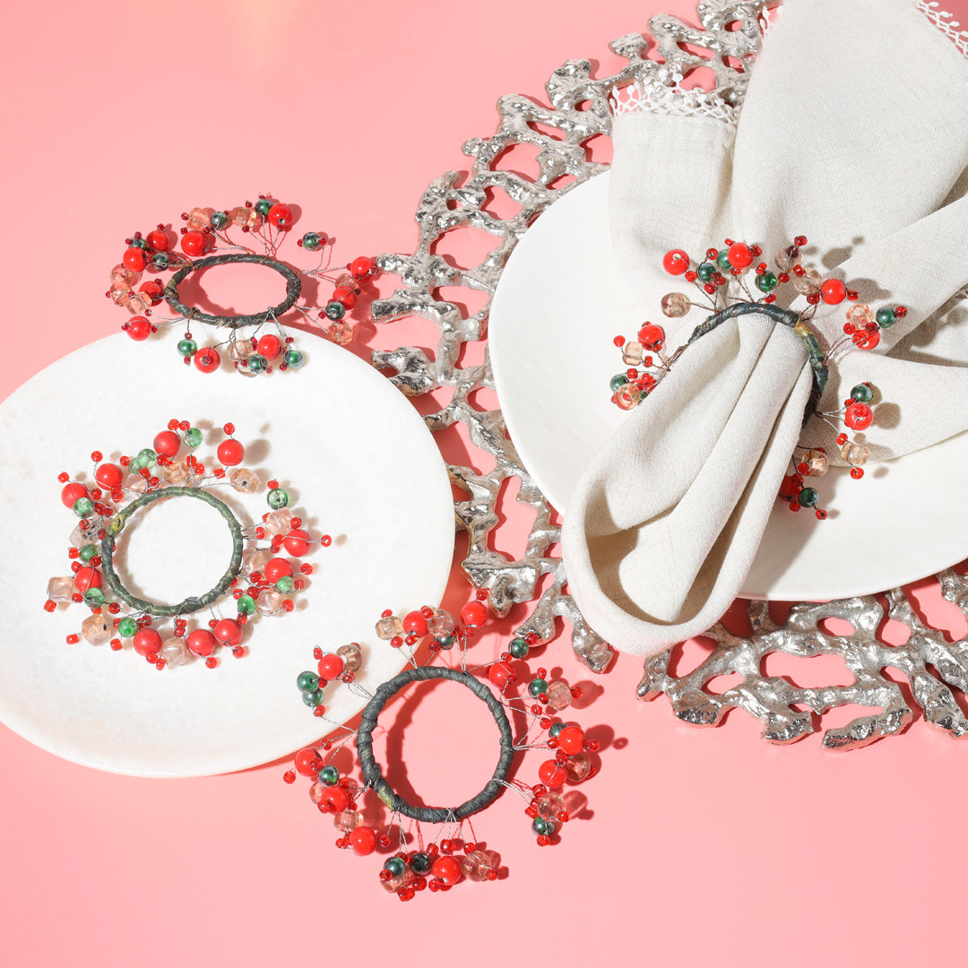 Crimson Berry Luxe Napkin Rings