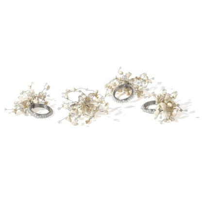 Opaline Bloom Napkin Rings – Set of 4