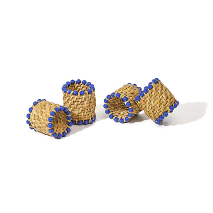 Azure Rattan Napkin Rings