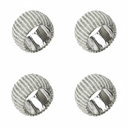 Glacier Stripe Beaded Cuff Napkin Rings (Set of 4)