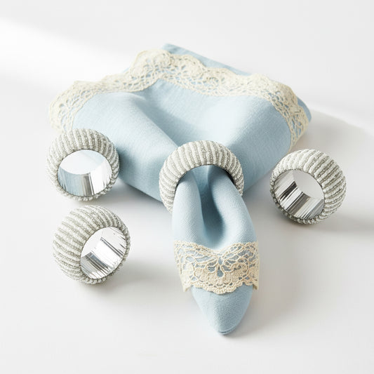 Glacier Stripe Beaded Cuff Napkin Rings (Set of 4)
