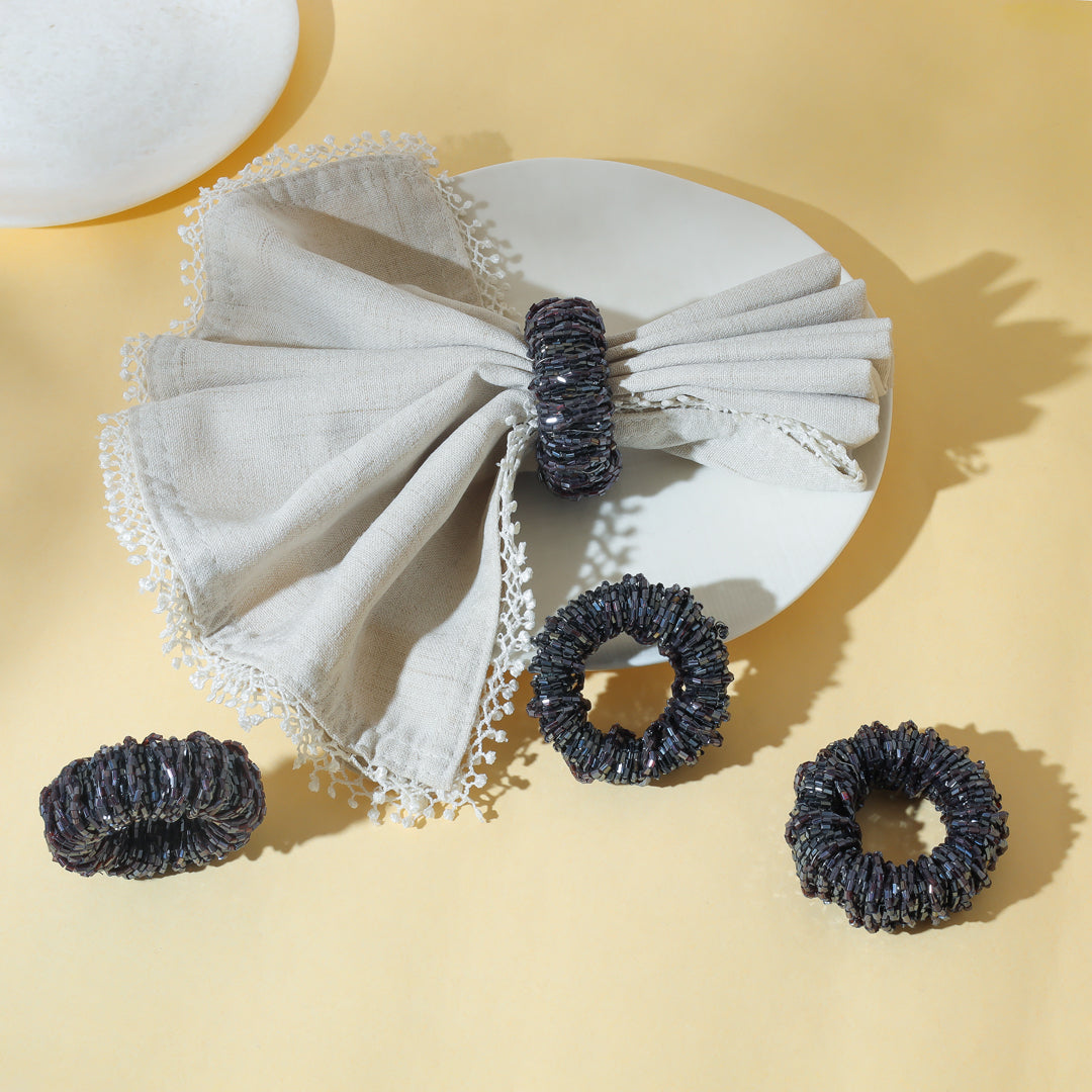 Iridescent Galaxy Weave Napkin Rings (Set of 4)