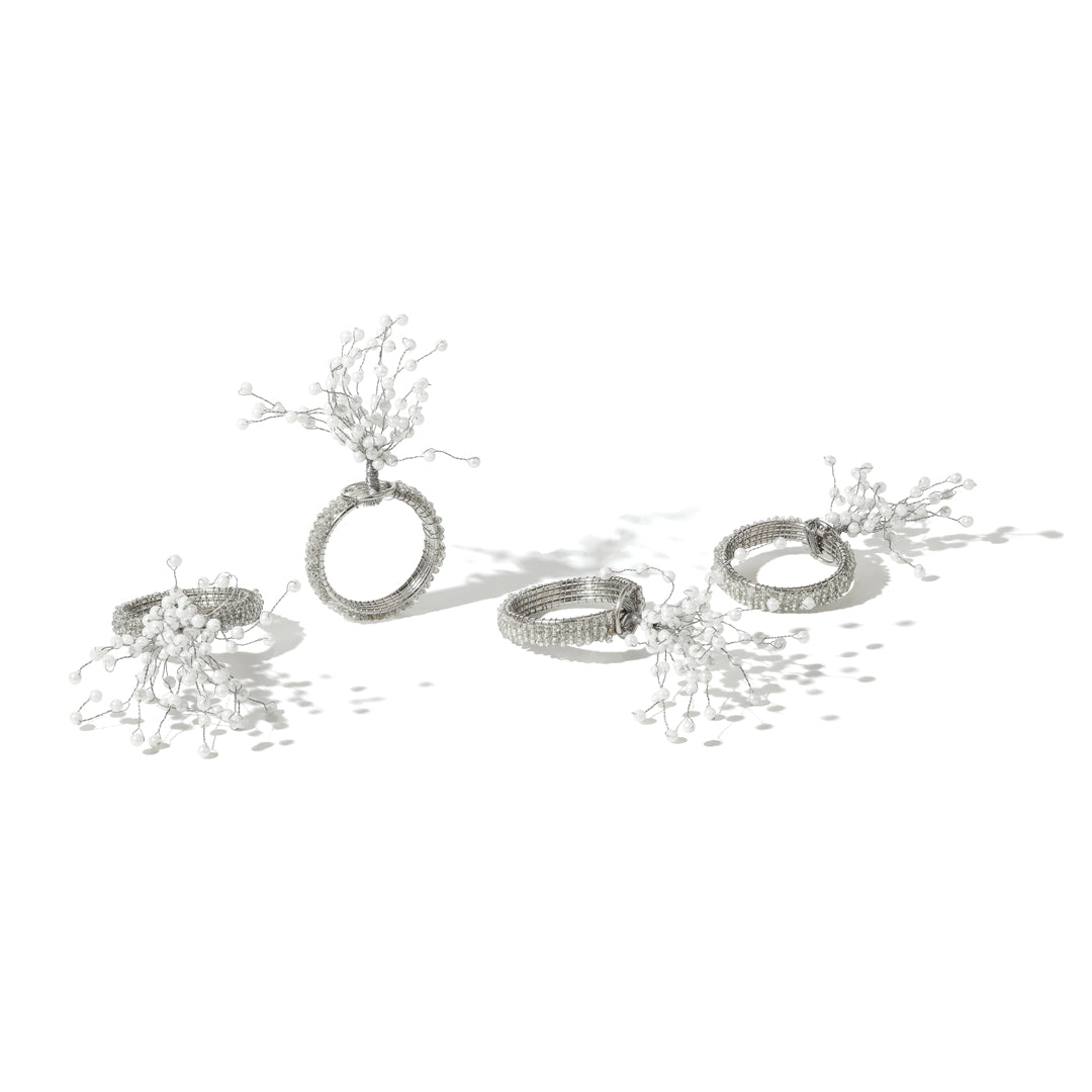 Arctic Sparkle Spray Napkin Rings (Set of 4)