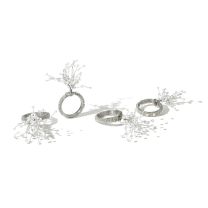 Arctic Sparkle Spray Napkin Rings (Set of 4)