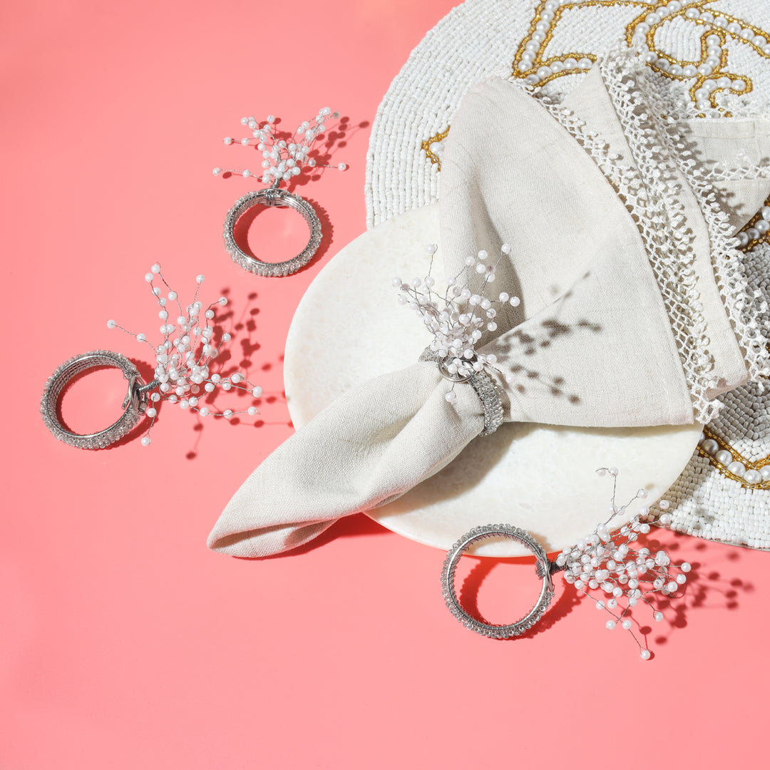 Arctic Sparkle Spray Napkin Rings (Set of 4)
