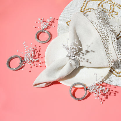 Arctic Sparkle Spray Napkin Rings (Set of 4)