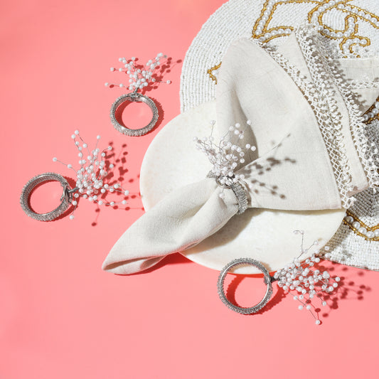 Arctic Sparkle Spray Napkin Rings (Set of 4)