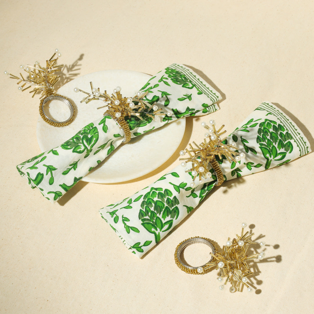 Golden Nova Starburst Napkin Rings (Set of 4)