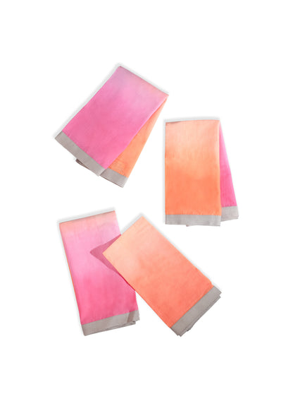 SCoral Sunset Tie-Dye Napkin Set