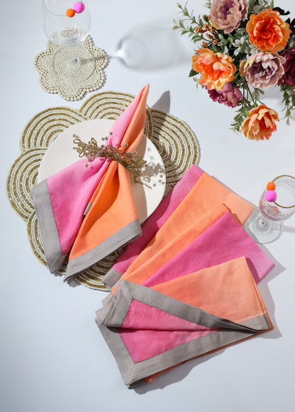 SCoral Sunset Tie-Dye Napkin Set