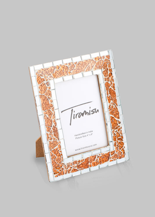 Copper Bloom Mosaic Picture Frame