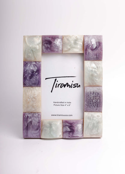 Lavender Pearl Mosaic Resin Photo Frame