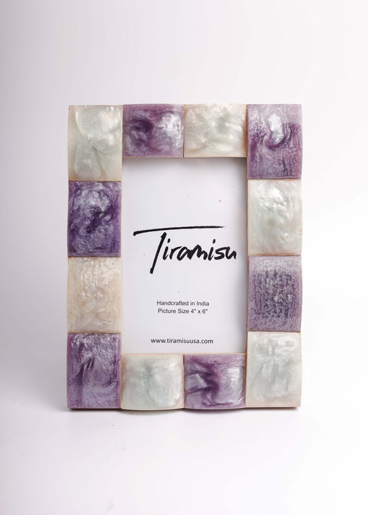 Lavender Pearl Mosaic Resin Photo Frame