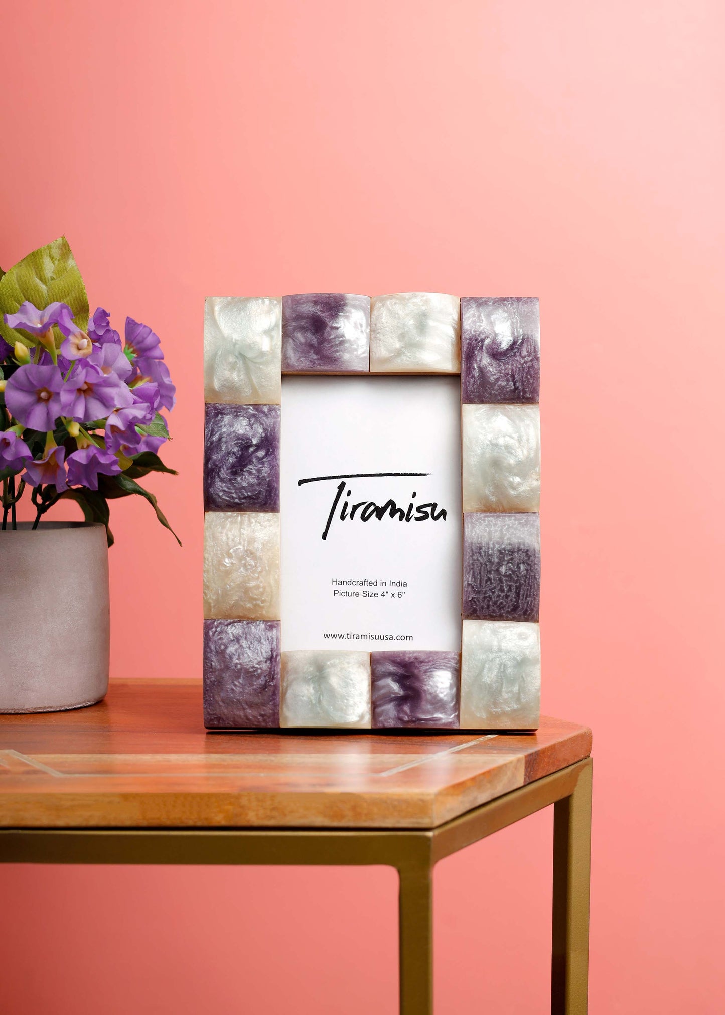 Lavender Pearl Mosaic Resin Photo Frame
