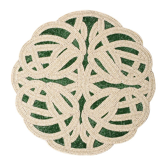 Green Abstract Beaded Placemat tiramisuusa