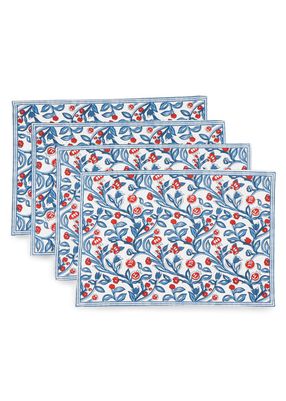 Chic Contrast Block Print Cotton Placemats