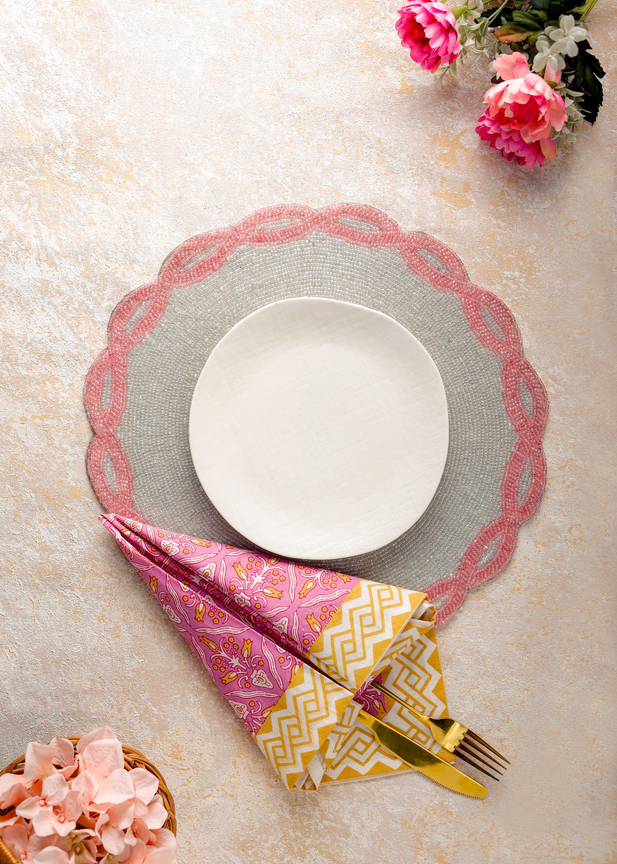 Blush Loop Beaded Placemat