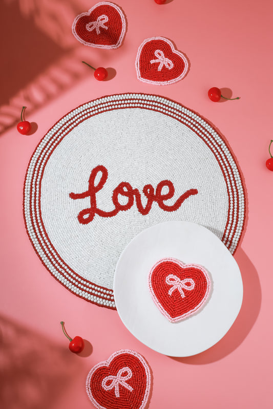 Scripted Love Beaded Placemat