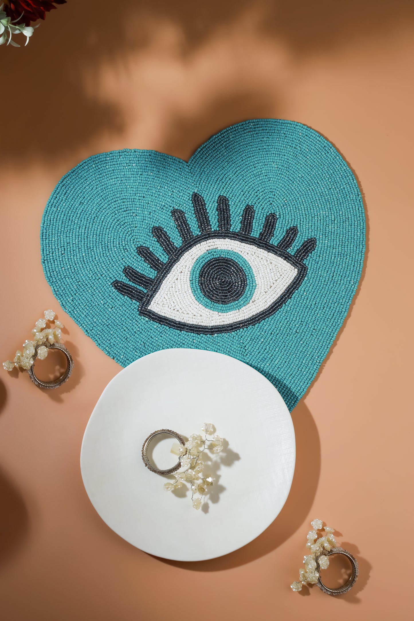 Mystical Protection Beaded Heart Placemat