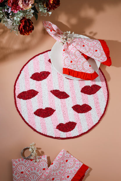 Sealed with a Kiss Beaded Placemat