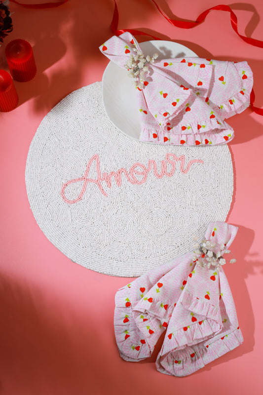 Amour Scripted Beaded Placemat