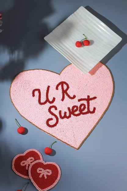 U R Sweet Beaded Heart Placemat