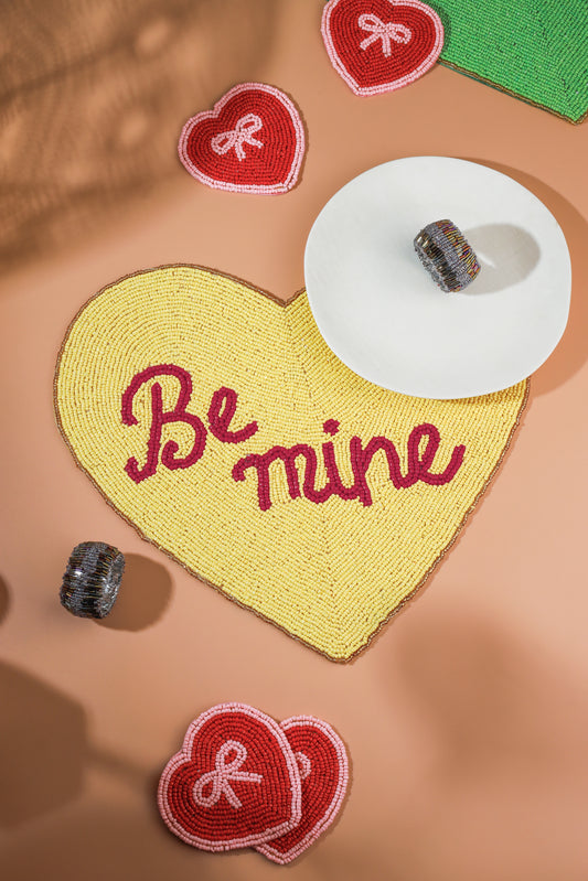 "Be Mine" Beaded Heart Placemat