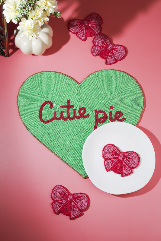 "Cutie Pie" Beaded Heart Placemat