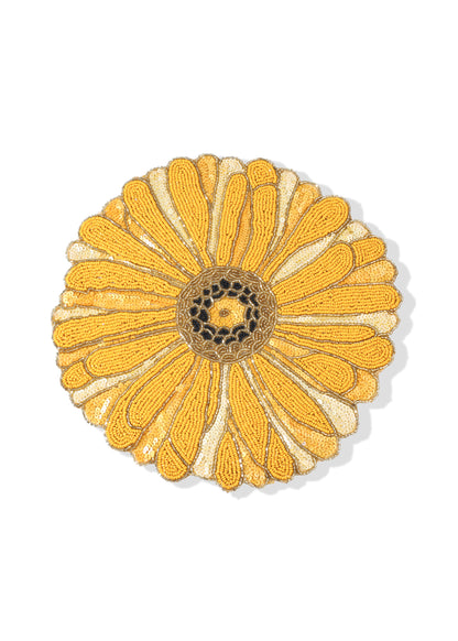 Golden Dahlia Beaded Placemat – 15"