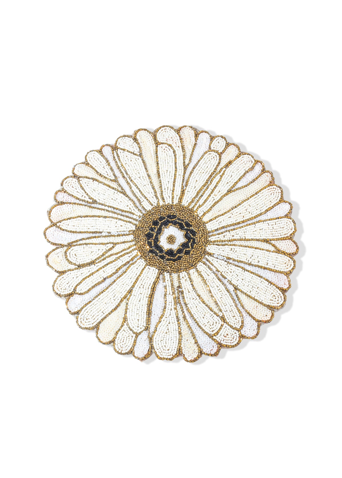 Ivory Dahlia Beaded Placemat – 15"