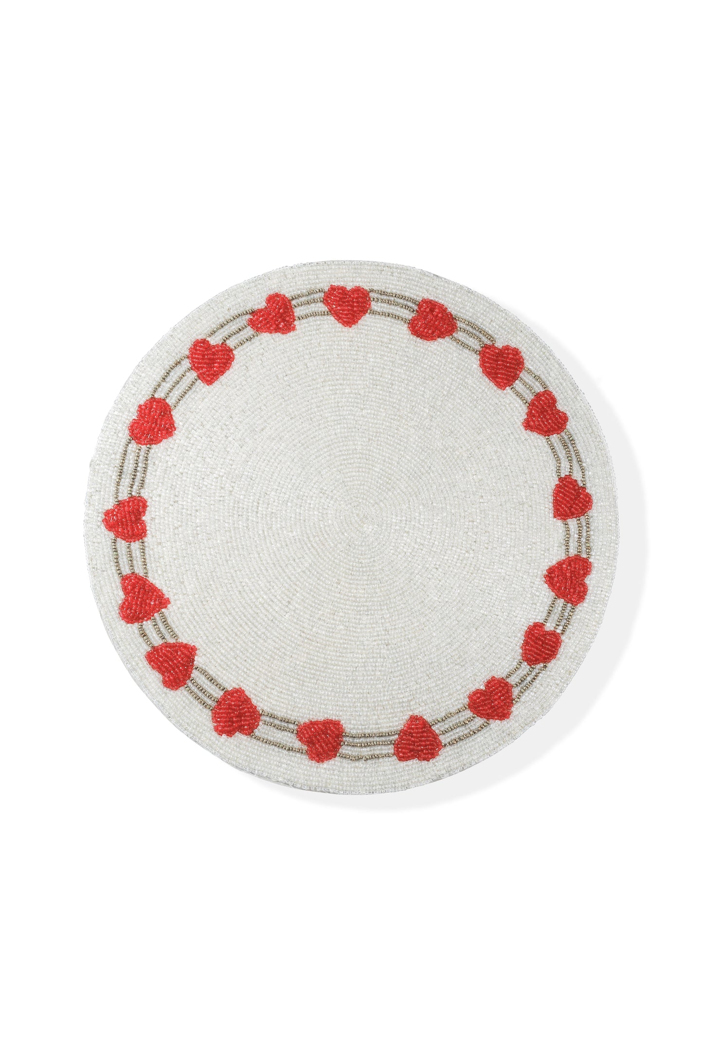 Radiant Hearts Beaded Placemat