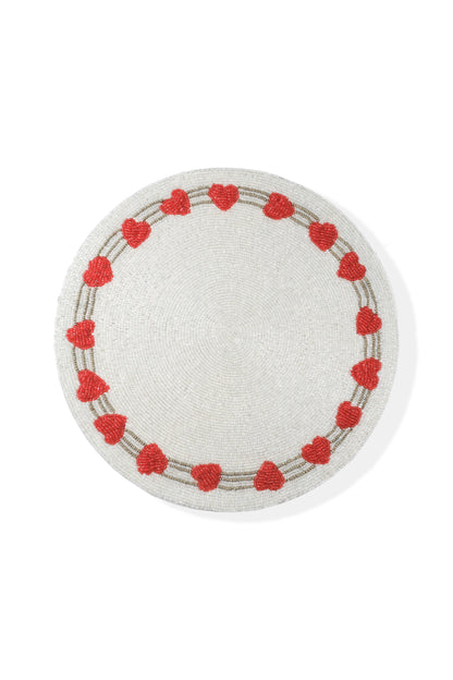Radiant Hearts Beaded Placemat