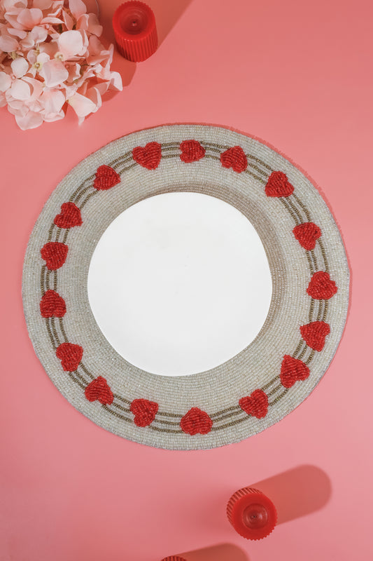 Radiant Hearts Beaded Placemat