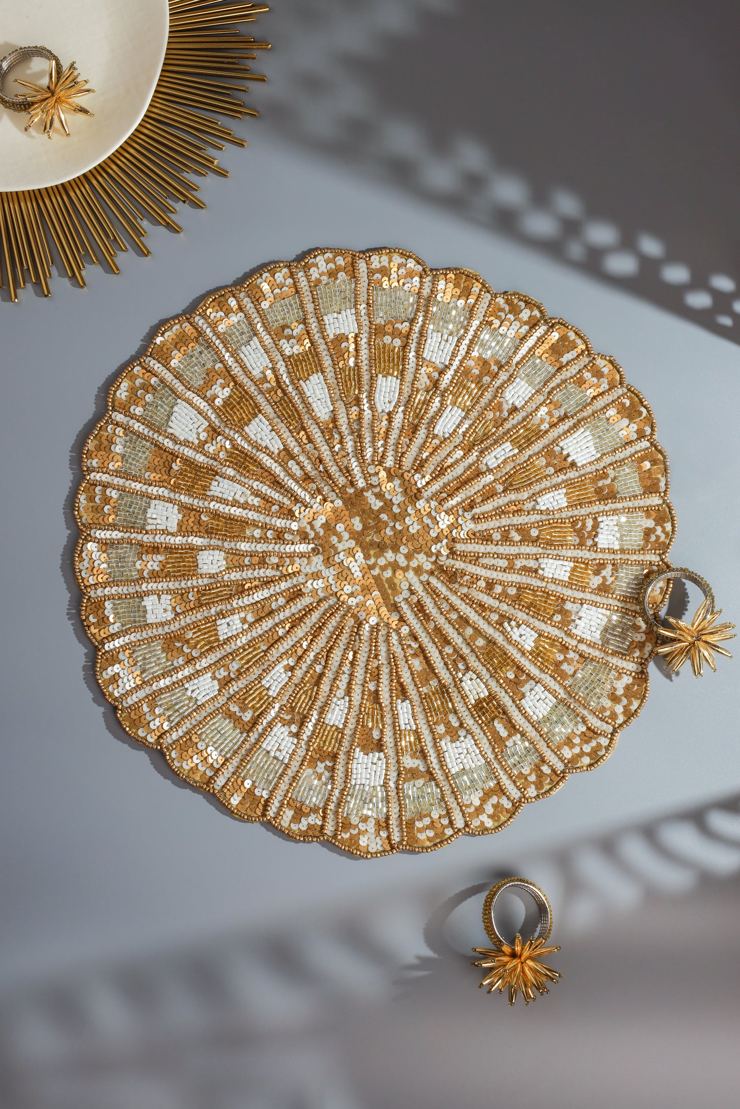 The "Gilded Imperial" Beaded Charger