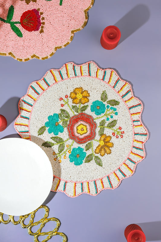 The "Fiesta Bloom" Beaded Placemat