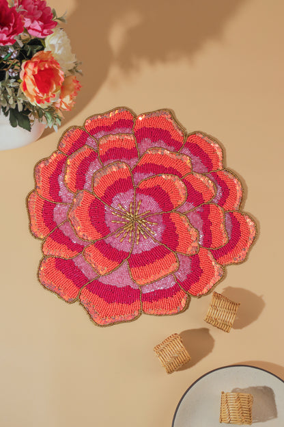 The "Peony Sunset" Beaded Charger
