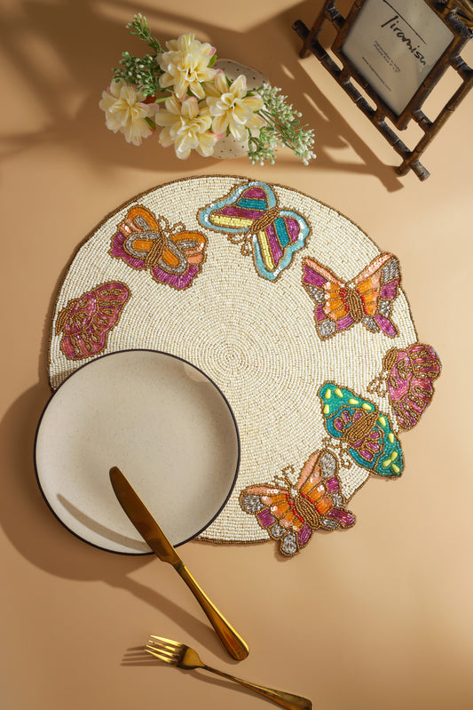The "Flutter Garden" Beaded Placemat