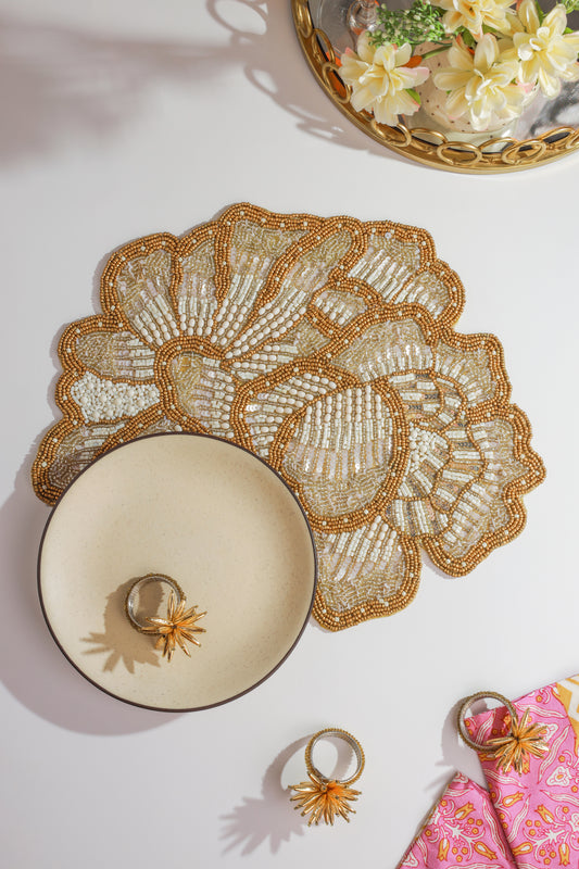 The "Art Deco Bloom" Beaded Charger
