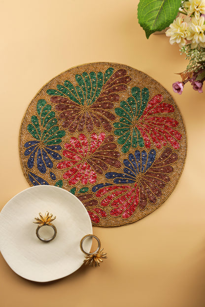The "Autumn Bloom" Beaded Placemat