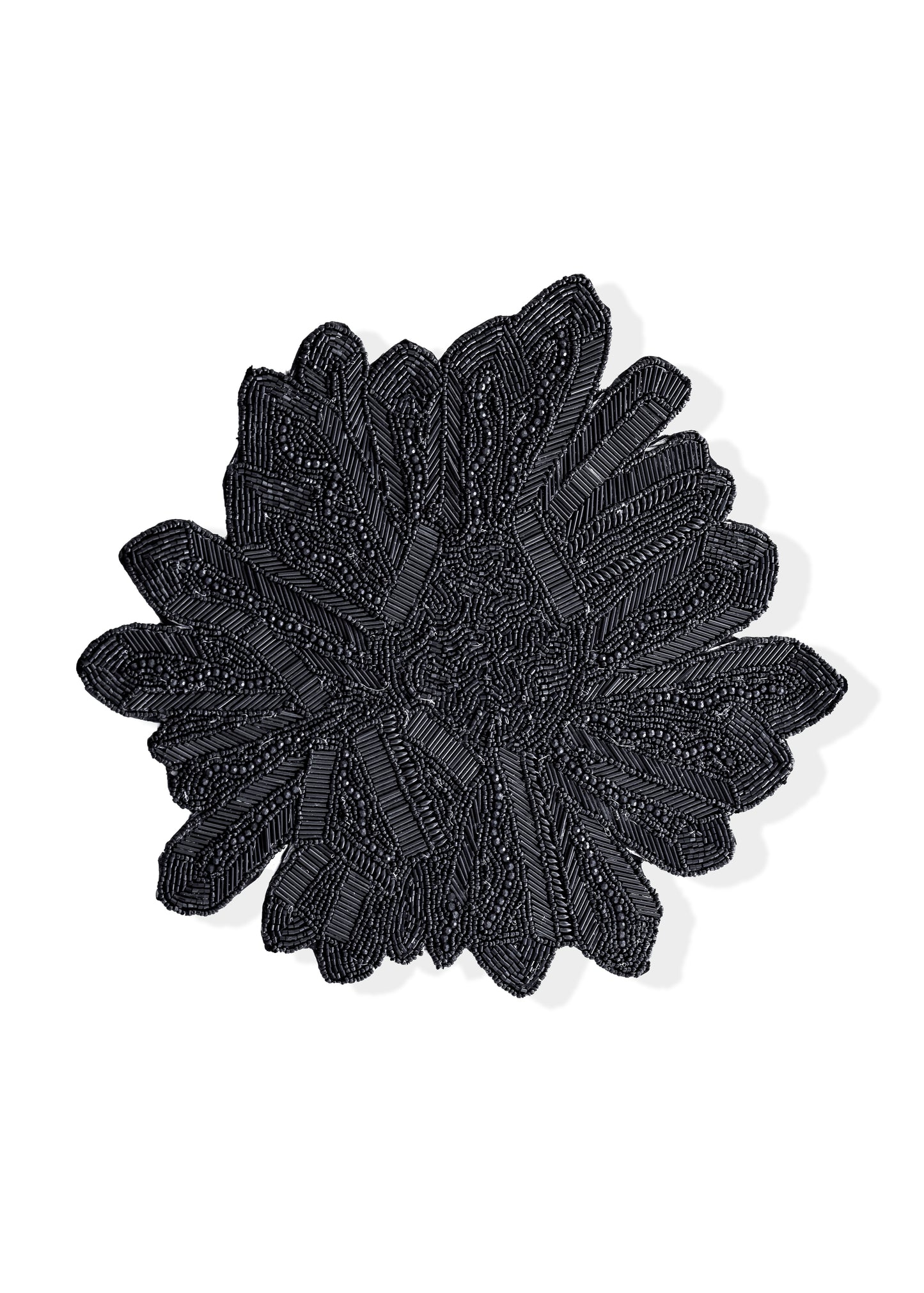 The "Obsidian Bloom" Beaded Charger