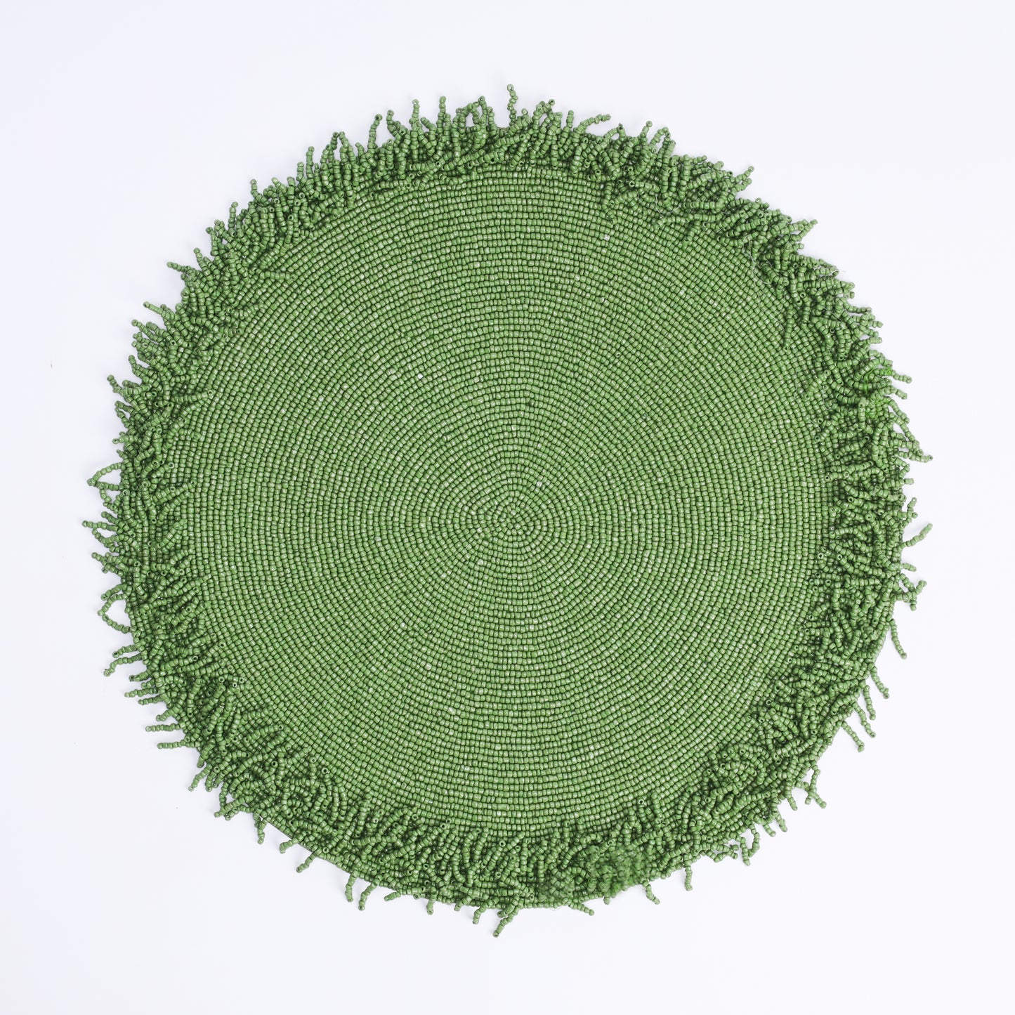 Green Fringe Beaded Placemat