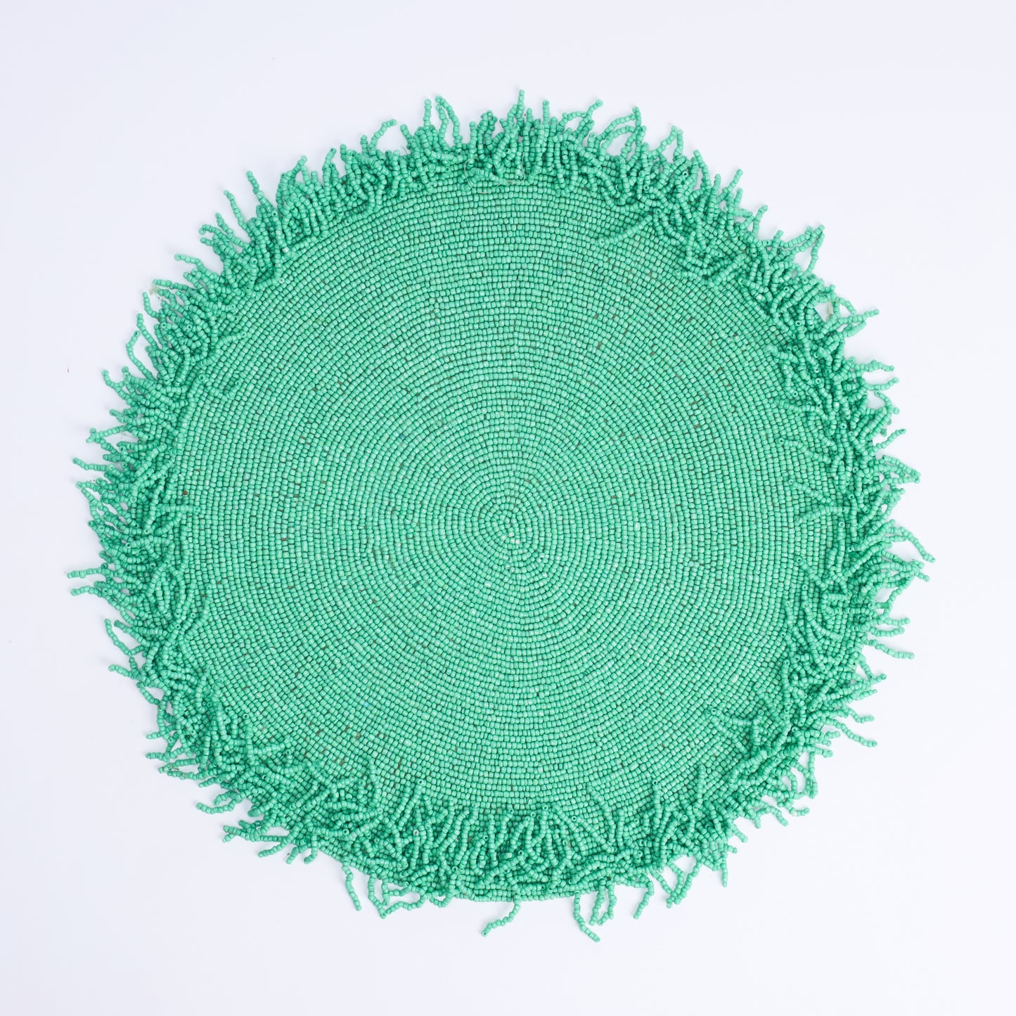 Blue Fringe Beaded Placemat