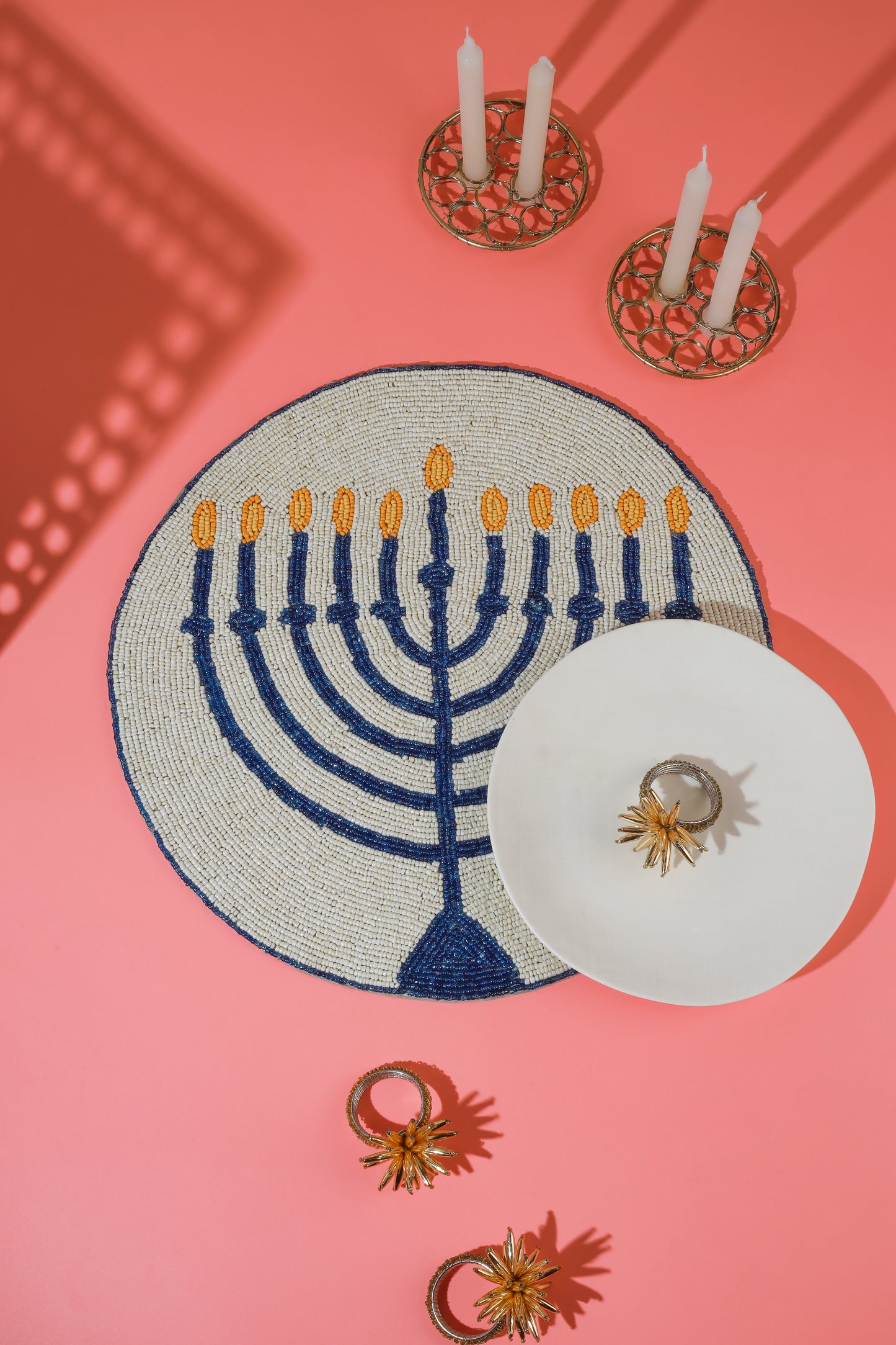 The "Chanukah Frost" Beaded Placemat