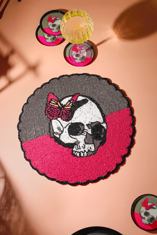 Midnight Flutter Beaded Halloween Placemat