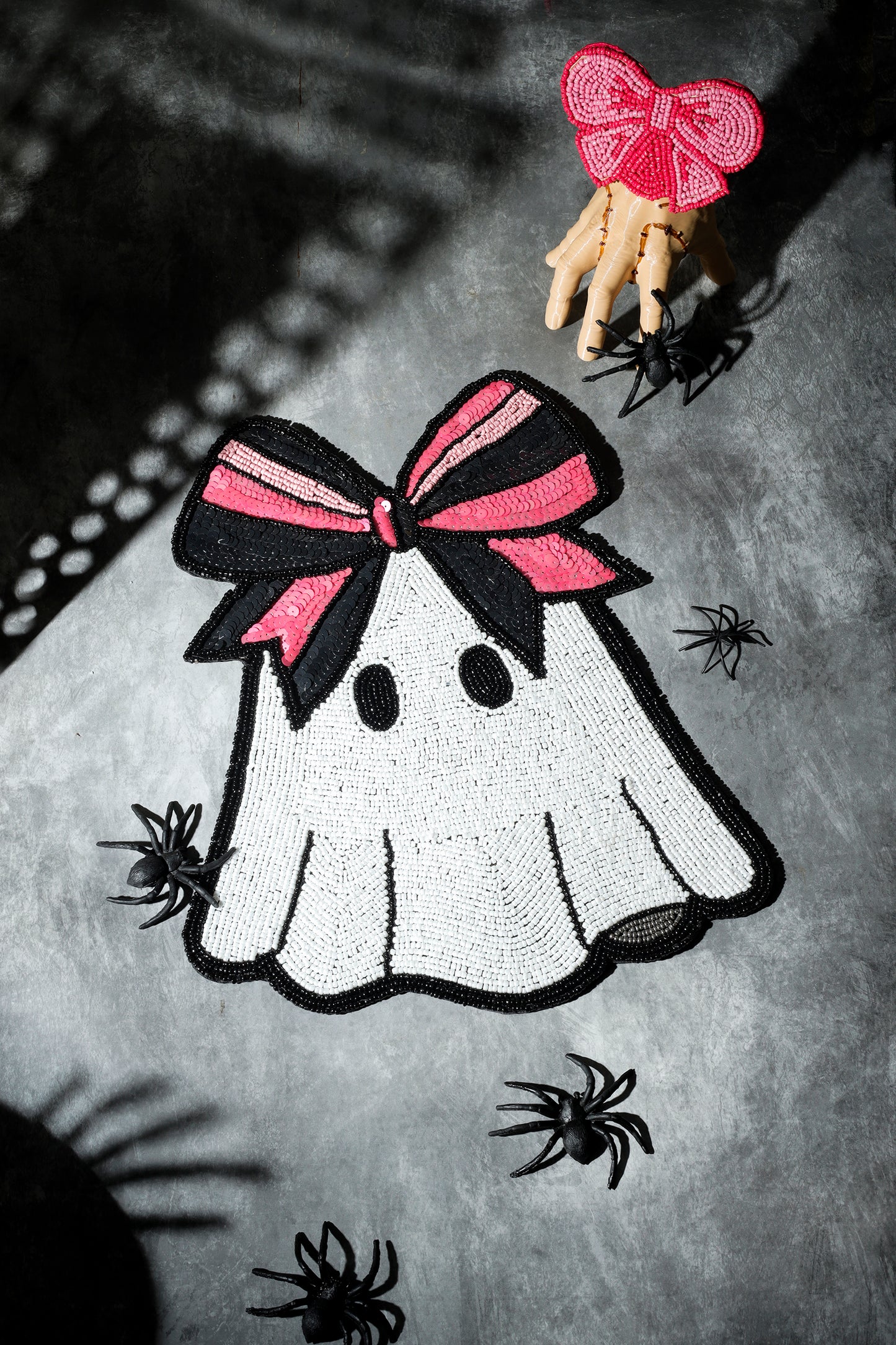 Boo-tiful Bow Beaded Halloween Placemat