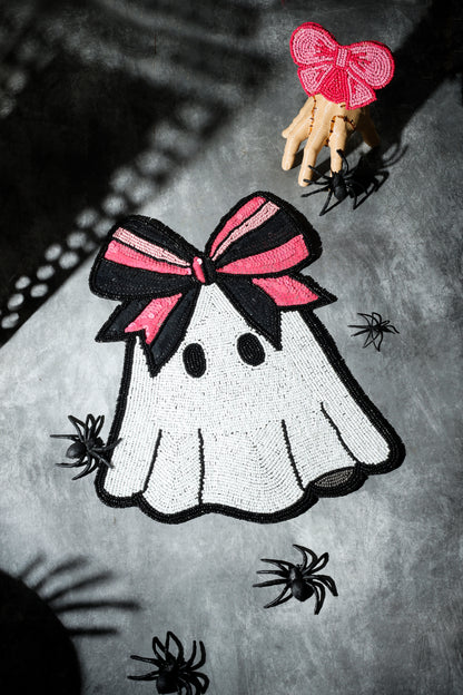 Boo-tiful Bow Beaded Halloween Placemat